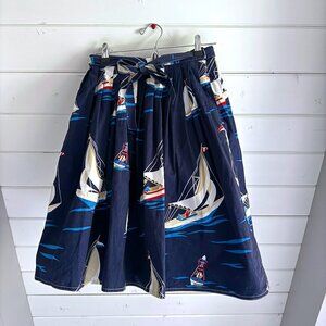 Vintage Nautical Sailboat Skirt from the 80s by J.G. Hook